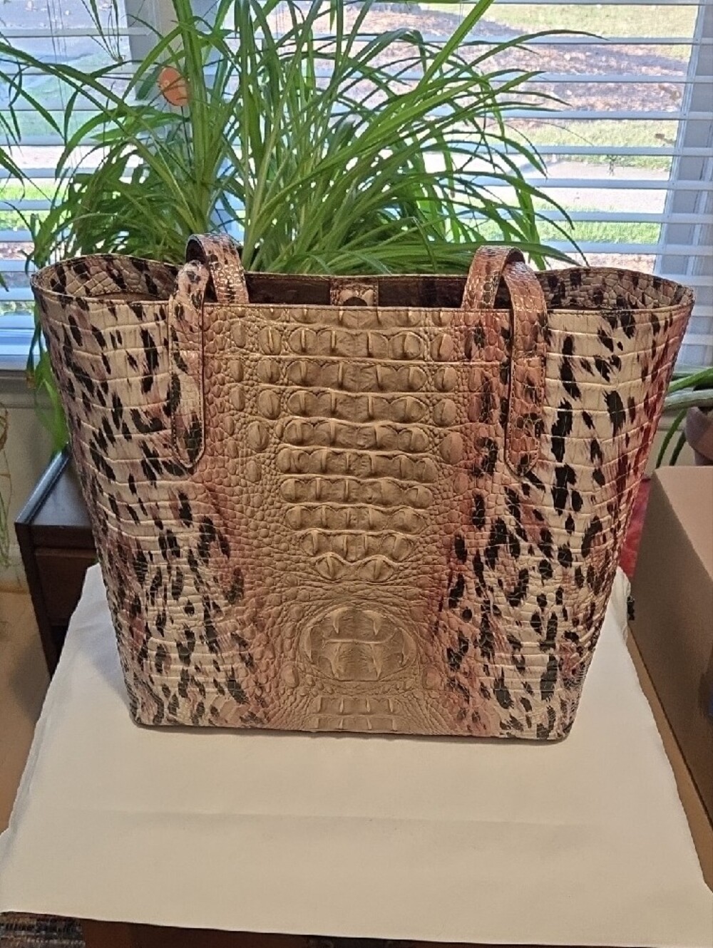 Brahmin Brooke Tote In PROWL Melboune Leather With Attachable Pouch EUC - Picture 2 of 16